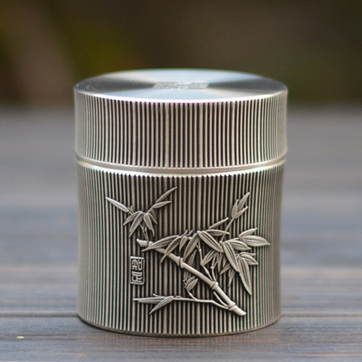 马来西亚 锡罐平常心纯锡茶叶罐 密封储蓄罐锡器金属高档礼品
