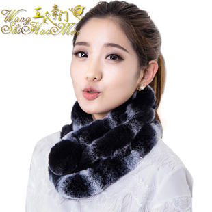 2016韩版新款獭兔毛围巾女冬季女士加厚高档皮草围脖双色脖套包邮