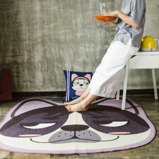 日式创意可爱卡通沙发茶几大地垫客厅地毯卧室床边榻榻米防滑脚垫