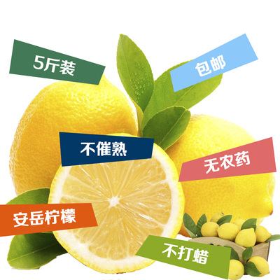 【5斤装】安岳新鲜尤力克黄柠檬精选一级果2016新果包邮汁多皮薄