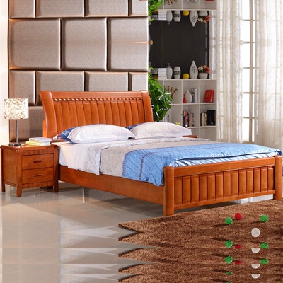 中式白色 全实木床 橡木床储物床婚床1.2米1.5/1.8米单双人床家具
