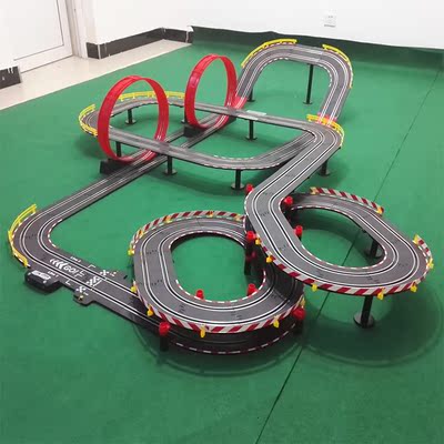 儿童轨道赛车功能同手摇发电路轨混合动力道赛车遥控轨道双人玩具