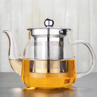 ￼耐高温玻璃茶具玻璃茶壶不锈钢过滤网玻璃壶泡茶壶花茶壶特价