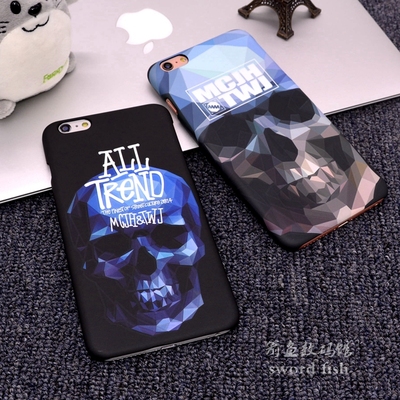 特价包邮苹果6s磨砂骷髅头手机壳iPhone6plus塑料夜光保护硬壳潮