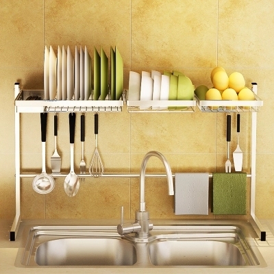 水槽放碗架沥水架不锈钢收纳晾碗碟架用品可折叠厨房用具置物架