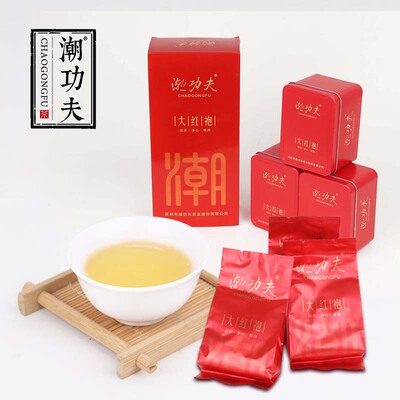 潮功夫 特级武夷岩茶 盒装大红袍浓香型茶叶乌龙茶125g 茶叶 包邮
