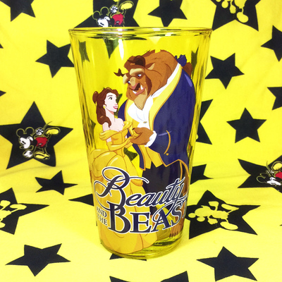 出口美国贝儿公主美女与野兽纪念款透明玻璃杯水杯子礼物收藏杯子