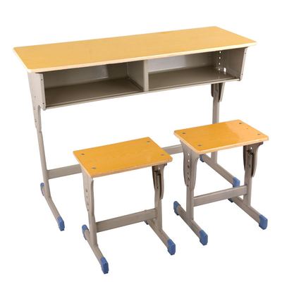 厂家直销加厚实木双人单人学校辅导班中小学生升降型课桌椅批发