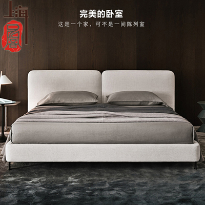 布艺床简约现代 可拆洗双人床1.8米 1.5米皮床小户型软床时尚婚床