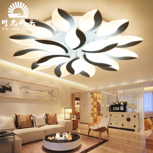 简约现代吸顶灯 个性艺术大气客厅卧室灯树叶圆形LED遥控调光灯具