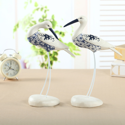 初居家居欧式海鸟动物摆件家居装饰品陶瓷树脂工艺摆件婚庆装饰品