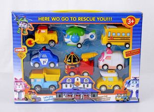 韩国珀利回力车整盒包装Q版poli警车儿童玩具不变形警车玩具包邮