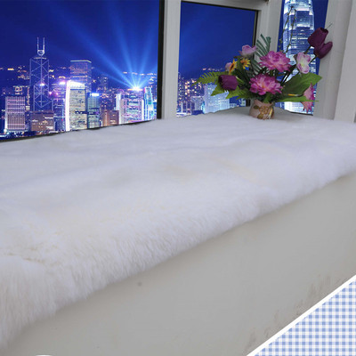 定做冬季欧式纯羊毛飘窗垫 加厚防滑毛绒阳台垫毯窗台榻榻米坐垫