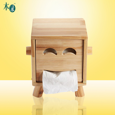 天天特价实木质时尚创意纸巾盒高档客厅家用抽纸盒卷纸盒可爱笑脸