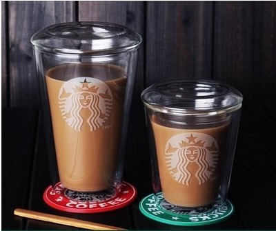 双层家用透明玻璃杯花茶杯泡茶杯水杯牛奶果汁创意隔热咖啡冷饮杯