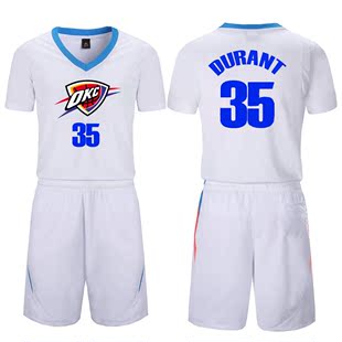 光板雷霆短袖队服威少0号球衣杜兰特篮球服套装定制训练篮球服衣