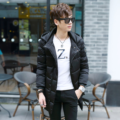 冬季新款羽绒棉服男中长款加厚修身青年韩版男士棉衣外套潮男装