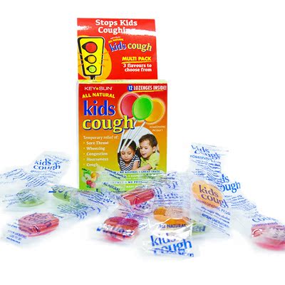 新西兰直邮All Natural Kids Cough儿童咳嗽棒棒糖3种水果味12支