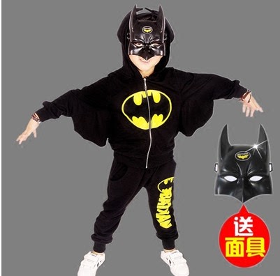 2017新款童装秋装万圣节男童蝙蝠侠套装儿童运动两件套秋季衣服潮