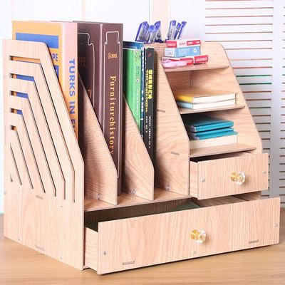 书架多用木质置物小学生用儿童收纳柜放在桌上的放书摆书神器简易