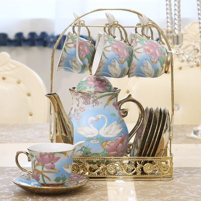 咖啡杯碟套装高档欧式茶具英式陶瓷下午茶茶具套装骨瓷咖啡具套具