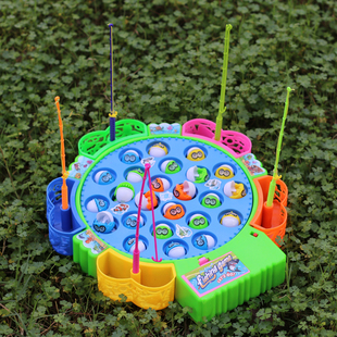 儿童钓鱼玩具24只鱼 电动音乐旋转 宝宝过家家益智玩具1-2-3岁