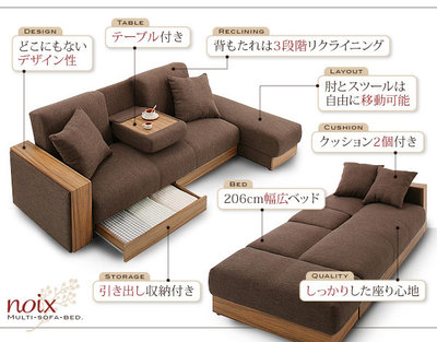日式布艺沙发组合多功能折叠双人沙发床宜家小户型储物沙发三人