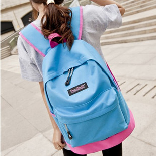 韩版潮帆布女中学生书包双肩包女学生背包高中大容量学院风旅行包