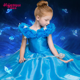 新款儿童童话故事灰姑娘梦幻来袭 服装舞台表演服公主主持演出服