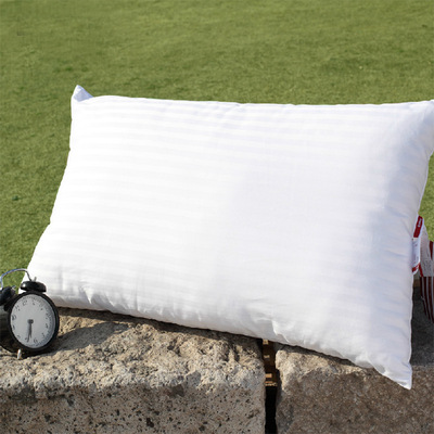 特价宾馆酒店枕芯 交织棉缎条枕芯 单双人纤维枕