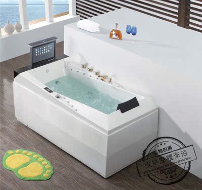 家用高档浴缸亚克力恒温冲浪按摩带电视一体独立式浴缸成人浴盆