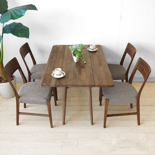 日式折叠餐桌实木橡木可折叠餐桌椅小户型创意北欧长方形家用饭桌