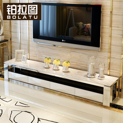 铂拉图 客厅电视柜茶几组合大理石 现代简约地柜电视机柜储物柜