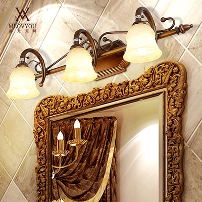 带开关欧式镜前灯卫生间浴室灯具美式梳妆台镜灯 led创意复古壁灯