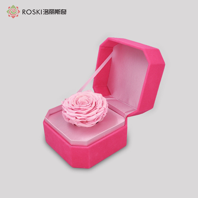 洛丽斯奇八角长毛绒高档永生花礼盒鲜花花盒盒子玫瑰花包装盒
