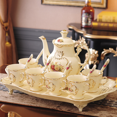 欧式茶具套装咖啡具家用奢华陶瓷英式下午茶红茶杯茶壶咖啡杯礼物