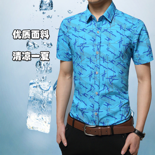 特价经典男式商务休闲短袖衬衫 新款韩版纯棉薄款时尚潮流t恤衬衣