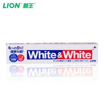 LION狮王日本原装进口WHITE美白牙膏亮白牙齿去牙渍黄牙牙渍150g