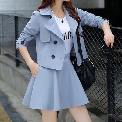 Yi－xn时尚套装女2016秋季新款小香风两件套短款A字裙小外套装裙