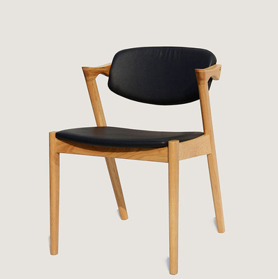 北欧宜家椅子实木餐椅现代休闲餐厅咖啡厅餐桌椅子Z型椅