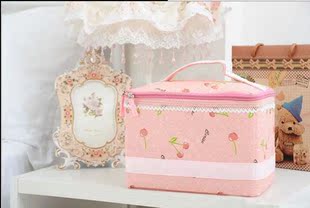 韩版新品大容量经典女士粉红樱桃包 高档洗簌化妆包