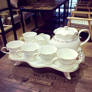 欧式茶具套装英式骨瓷简约咖啡杯套具家用下午茶具花茶创意咖啡具