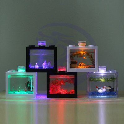 LED多肉苔藓DIY生态瓶微景观鱼缸遥控单电池全彩造景灯七彩防水灯