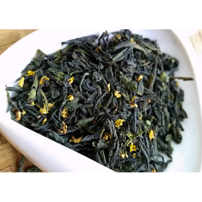 安徽绿茶六安特产原产地六安瓜片桂花茶45g瓶装散装茶叶 耐泡花茶