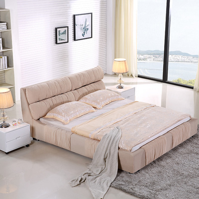 床可拆洗布艺 简约布床现代双人1.8米现代小户型软床艺布特价