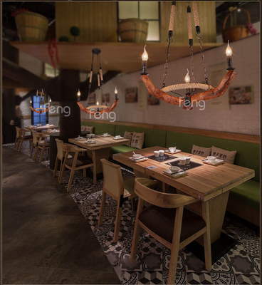 麻绳木头复古工业风酒吧咖啡餐厅服装店美式创意铁艺loft灯具