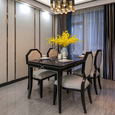 新中式餐桌椅组合新古典简约长方形实木餐桌椅小户型现代洽谈桌椅