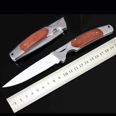 三刃木折叠刀随身防身军刀高硬度户外刀具锋利木柄刀子水果小折刀