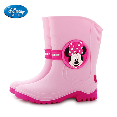 迪士尼正品8-15周岁小学生雨鞋女童男童防滑加棉雨靴米奇儿童水鞋