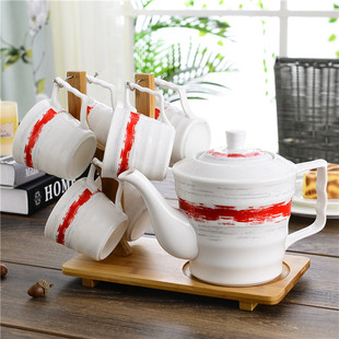 陶瓷水杯茶杯创意家用水具杯子套装冷水壶凉水杯套装茶具套装